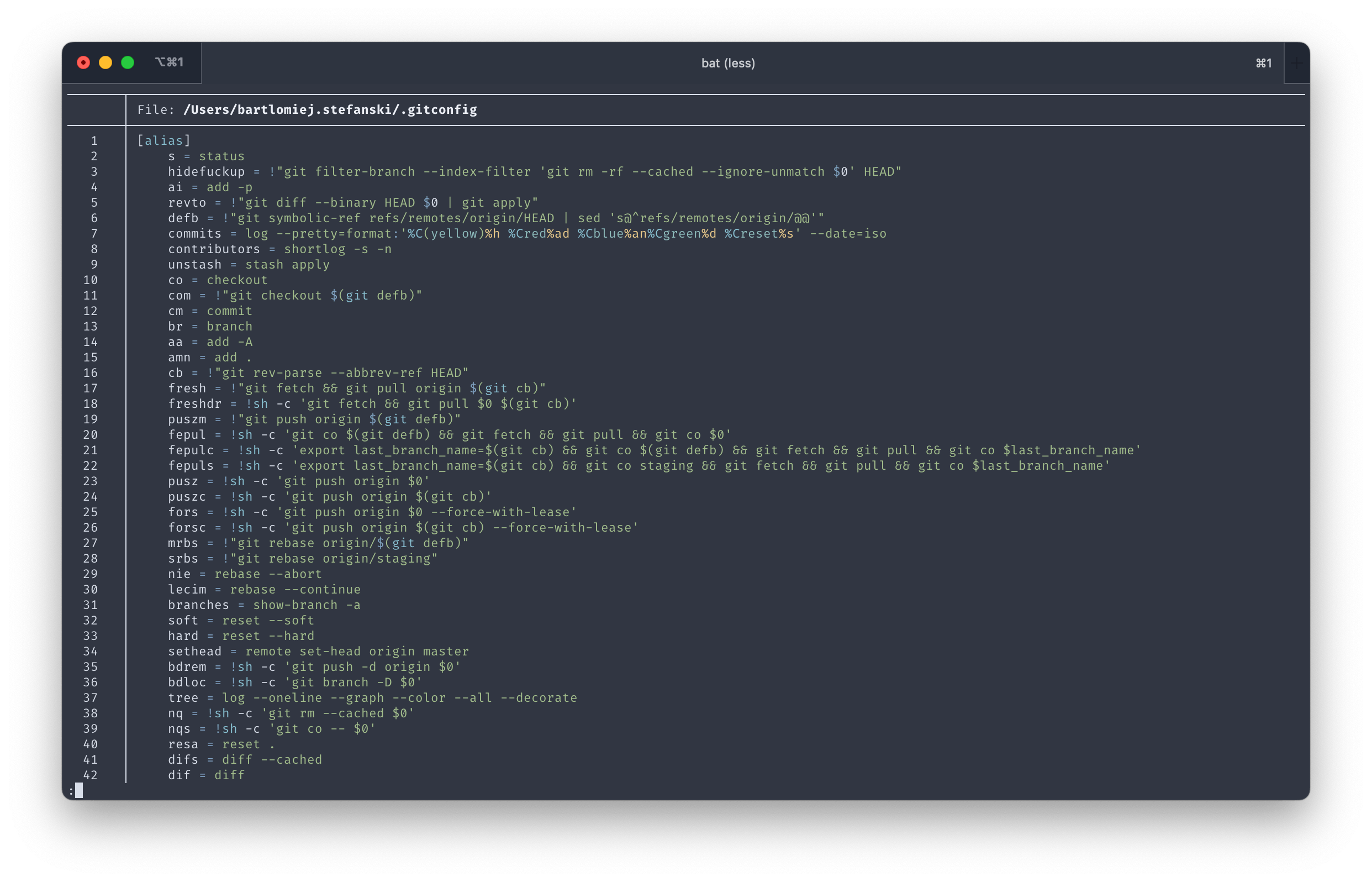 Preview of bat command